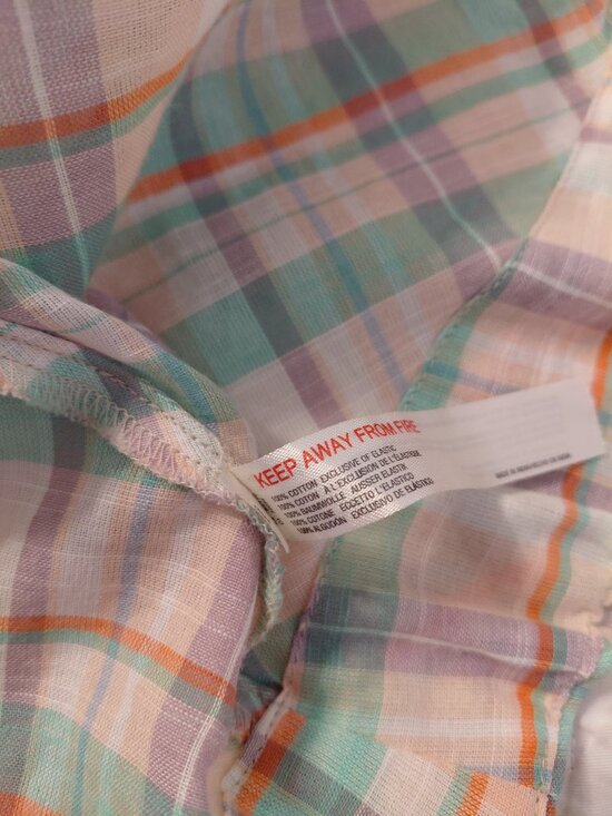 Free People Walking into Summer Midi Dress Plaid Buttons Cotton Large - Picture 6 of 7